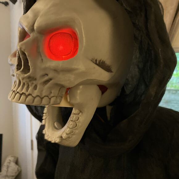 Grim Reaper Skeleton Candy Dish 6ft LED Light Up Halloween Prop - Picture 8 of 9